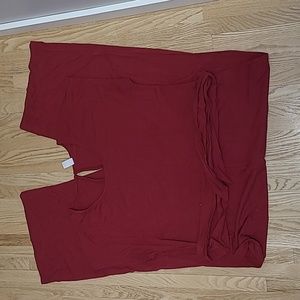 Red wide-leg jumpsuit